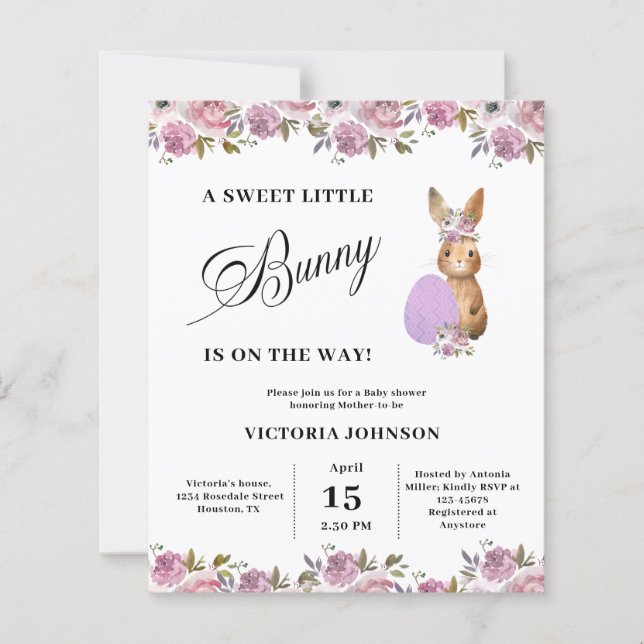 Budget Easter Baby Shower Invitation (Frente)