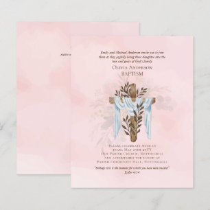 BUDGET Elegante BAPTISM Convide Rosa Esmagador