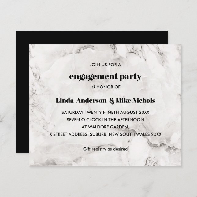 BUDGET Elegante Casamento de Luxo Marble (Frente/Verso)