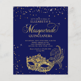 BUDGET Elegante Mascarada Azul Quinceañera