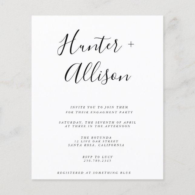 Budget Engagement Party Invitation Flyer (Frente)