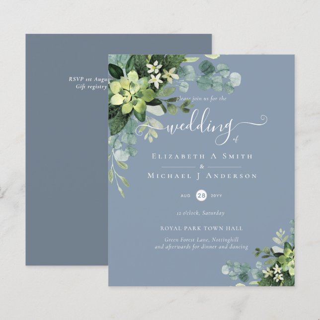 BUDGET Eucalyptus greenery Casamento (Frente/Verso)