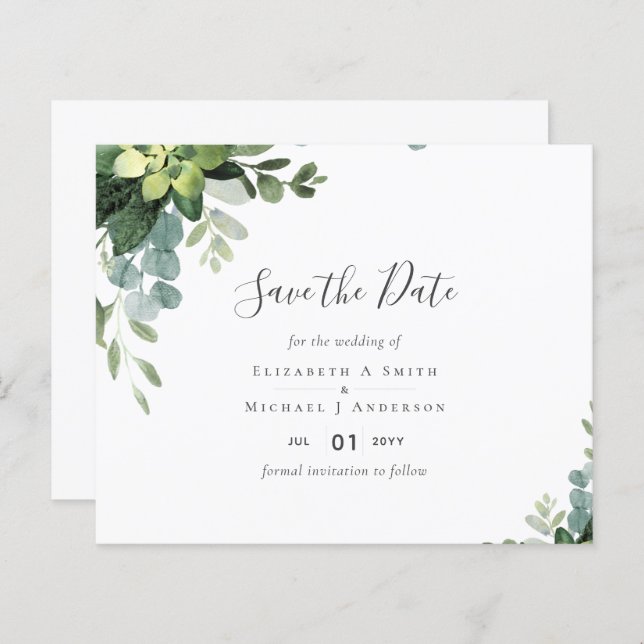BUDGET Eucalyptus Greenery Casamento (Frente/Verso)