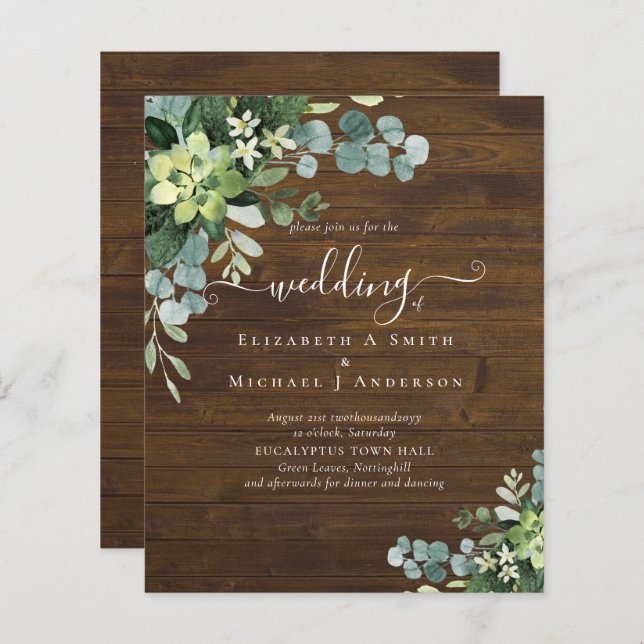 BUDGET Eucalyptus Greenery Casamento (Frente/Verso)