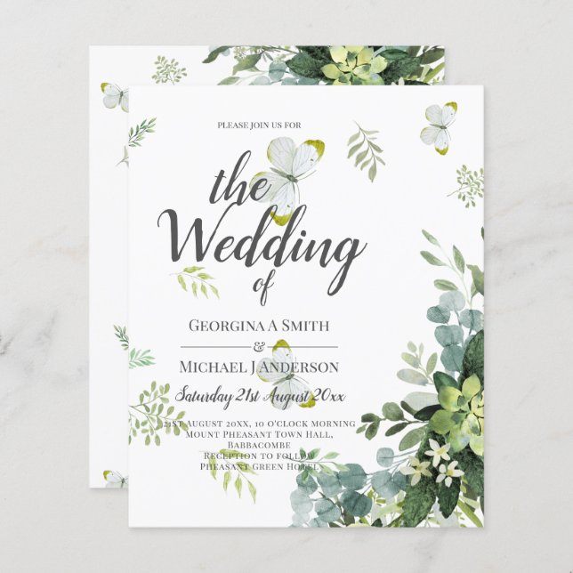 BUDGET Eucalyptus Greenery deixa o casamento de Em (Frente/Verso)