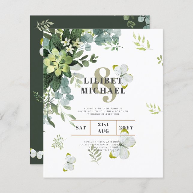 BUDGET Eucalyptus Greenery deixa o casamento de Em (Frente/Verso)
