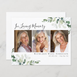 BUDGET Eucalyptus No Adoro Cartões de agradeciment