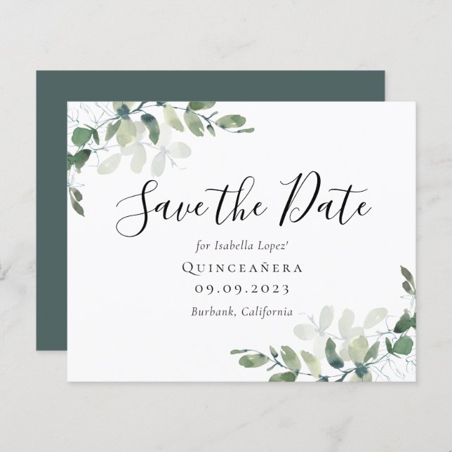 BUDGET Eucalyptus Quinceañera Salvar a Data (Frente/Verso)