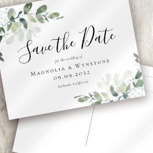 BUDGET Eucalyptus Weding The Date Card