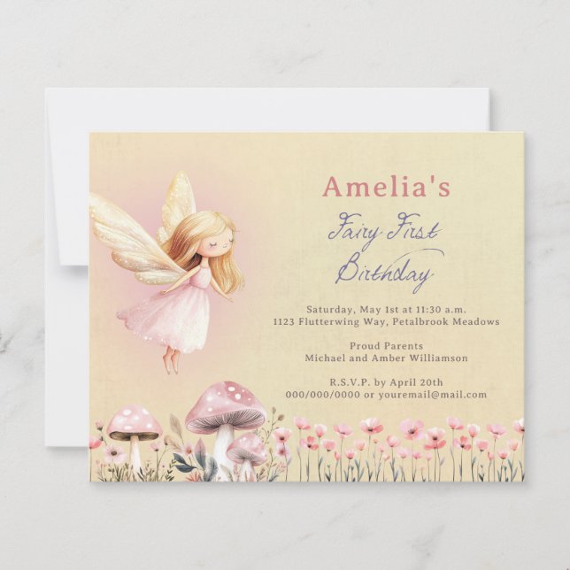 Budget Fairy First Theme Girl's 1st Birthday Party (Frente)