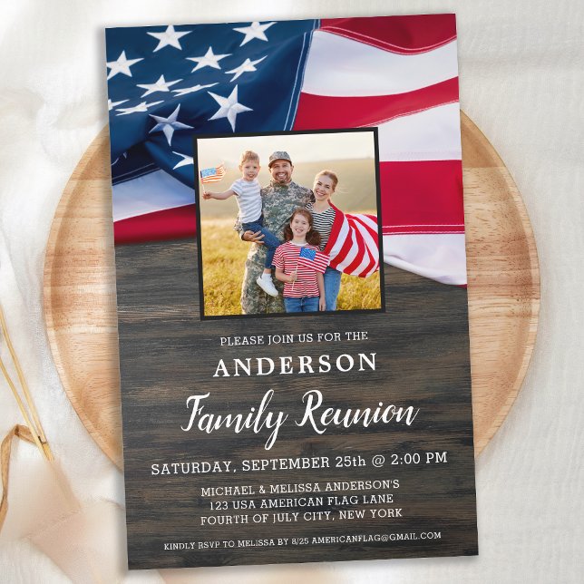 Budget Family Reunion Flag Photo Patriotic Party (Criador carregado)