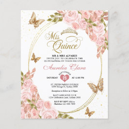 BUDGET Floral Blush Dourado Borboleta Rosa Mis Qui