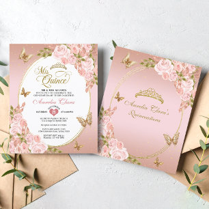 BUDGET Floral Blush Dourado Borboleta Rosa Mis Qui