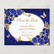 BUDGET Floral Royal Butterfly Quinceanera