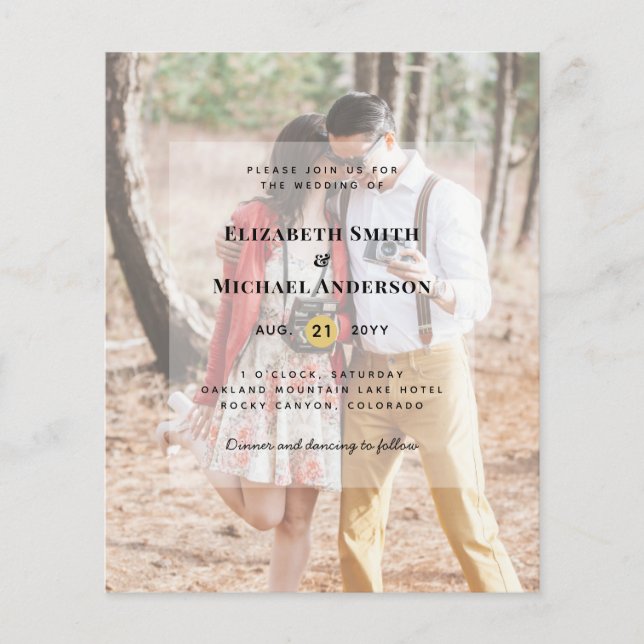 Budget Flyer Paper Photo Wedding (Frente)