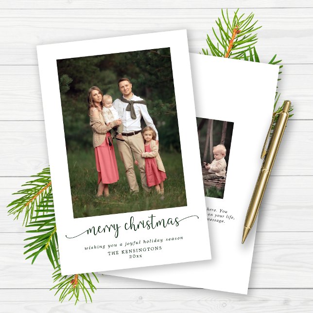 BUDGET Foto moderna de Natal feliz (BUDGET Modern Merry Christmas Holiday Photo Cards)