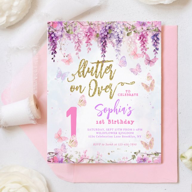 BUDGET Girly Wisteria Dourado Aniversário de crian (Criador carregado)