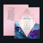 BUDGET Glitter Glam Foil Bonito Menina Qualquer Id<br><div class="desc">Este convite de aniversário de design moderno e bonito pode ser usado para QUALQUER aniversário, simplesmente edite os campos de texto de modelo conforme desejado para o seu evento. Pode ser usado para suas filhas Sweet16, Quinceanera, 12, 15, 18º, 21ruas, 16º, 25, 30, 40º, fi59º, 60º, e até 70, 80...</div>