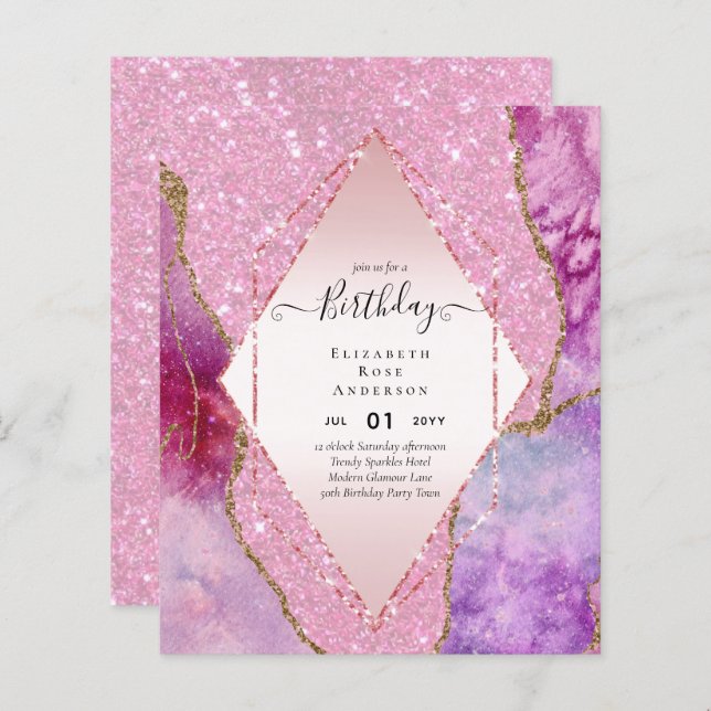 BUDGET Glitter Glam Foil Bonito Menina Qualquer Id (Frente/Verso)