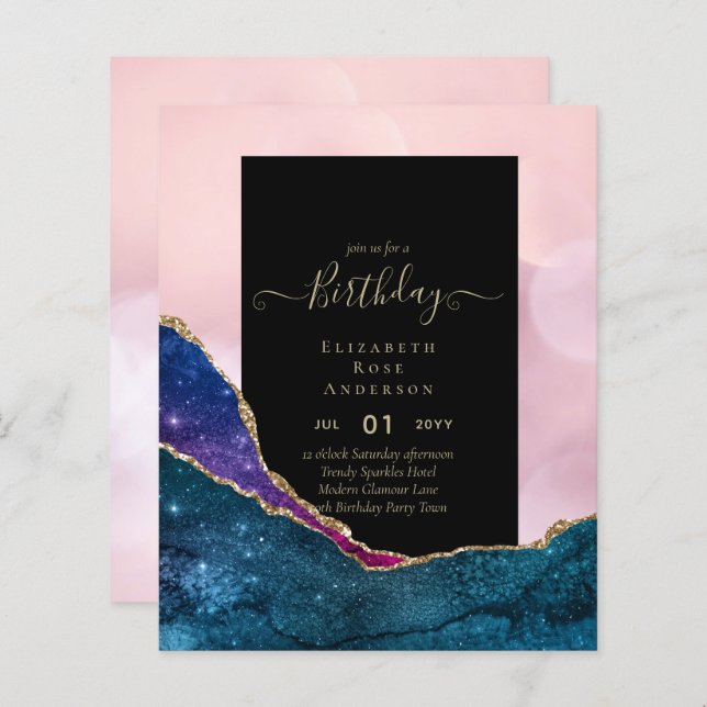 BUDGET Glitter Glam Foil Bonito Menina Qualquer Id (Frente/Verso)