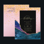 BUDGET Glitter Glam Foil Bonito Menina Qualquer Id<br><div class="desc">Este convite de aniversário de design moderno e bonito pode ser usado para QUALQUER aniversário, simplesmente edite os campos de texto de modelo conforme desejado para o seu evento. Pode ser usado para suas filhas Sweet16, Quinceanera, 12, 15, 18º, 21ruas, 16º, 25, 30, 40º, fi59º, 60º, e até 70, 80...</div>