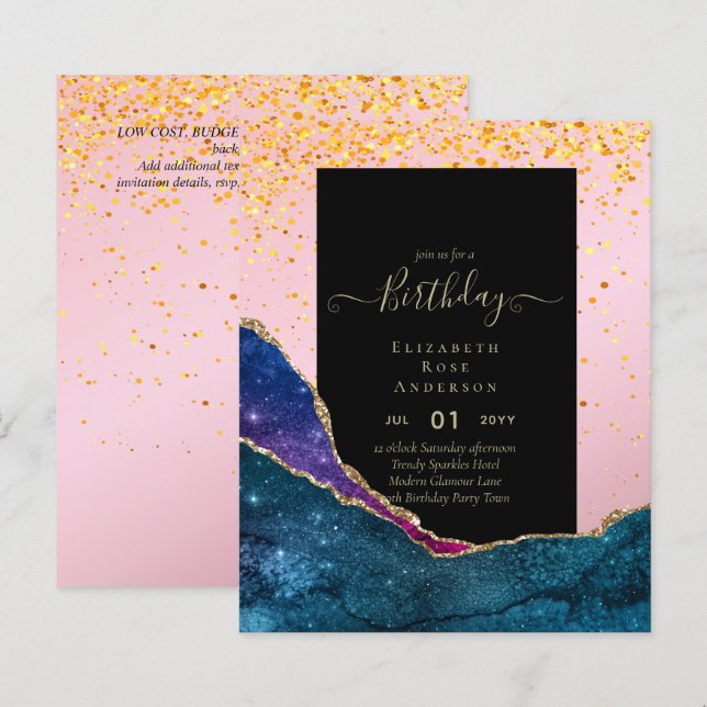 BUDGET Glitter Glam Foil Bonito Menina Qualquer Id (Frente/Verso)