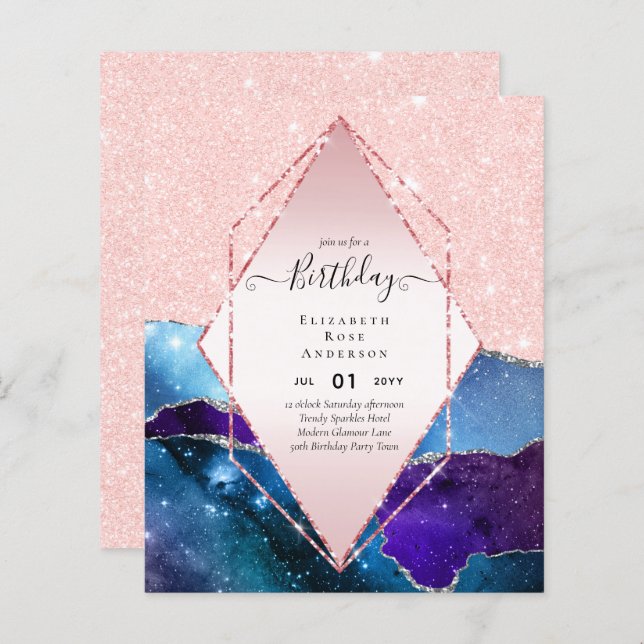 BUDGET Glitter Glam Foil Bonito Menina Qualquer Id (Frente/Verso)