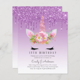 BUDGET Glitter Rosa Unicorn Raparigas Aniversário