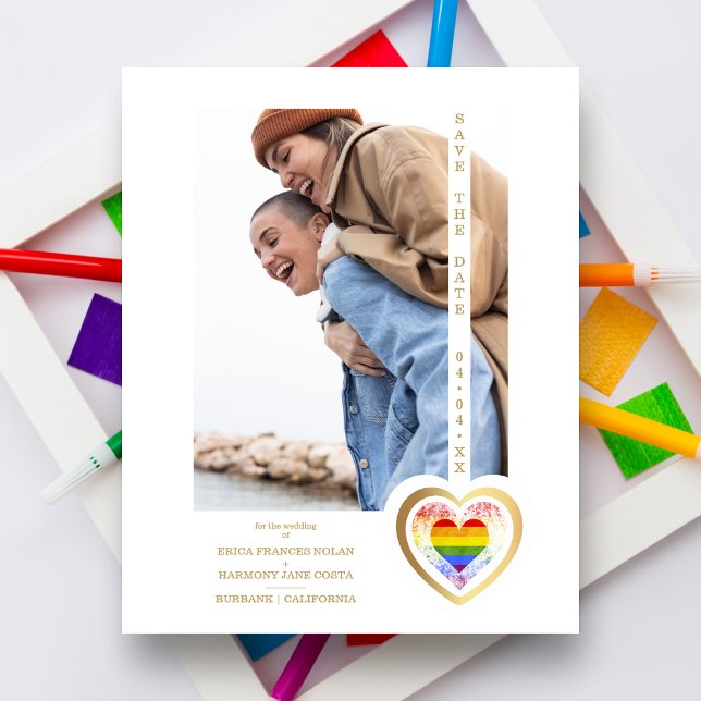 Budget Golden Effect Pride Rainbow Heart LGBT (Criador carregado)