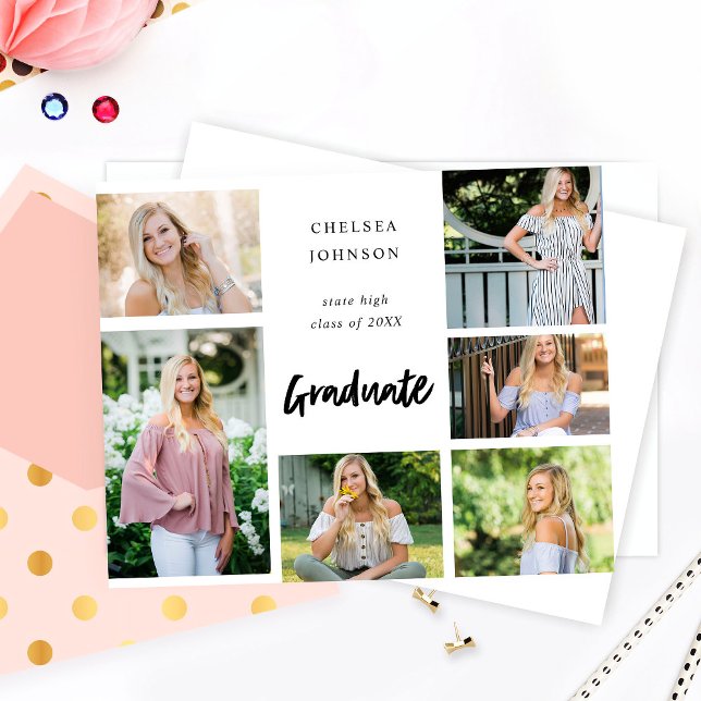 Budget Grad U Multi 6 Photo Graduate Announcement (Criador carregado)