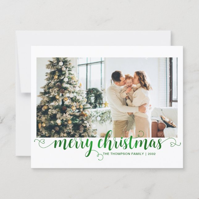 BUDGET Green Felry Christmas Heart Script Photo (Frente)