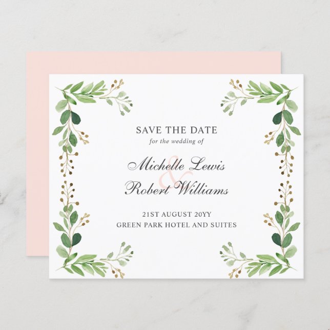 BUDGET Green Folhas Verão SALVAR DATA (Frente/Verso)