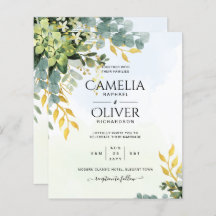 BUDGET Greenery Dourado Eucalyptus deixa casamento