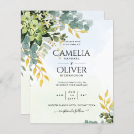 BUDGET Greenery Dourado Eucalyptus deixa casamento