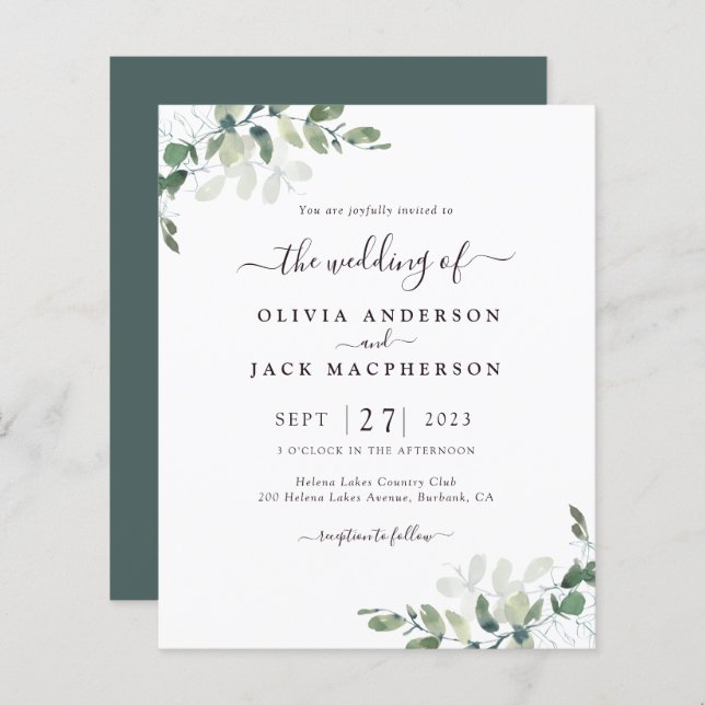 BUDGET Greenery Rustic Weditation (Frente/Verso)