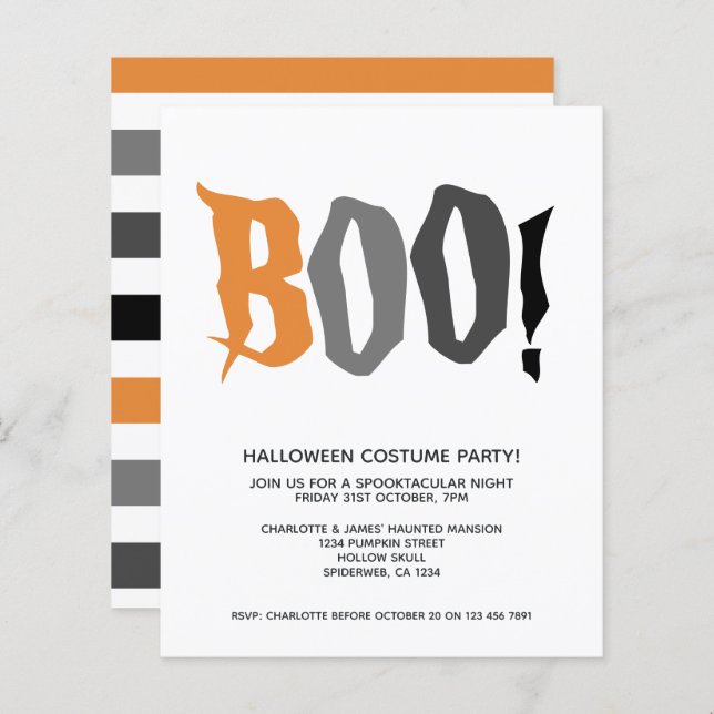 BUDGET Halloween Boo Personalizado Spooktacular (Frente/Verso)