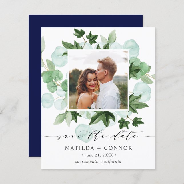 BUDGET Hedera | Marinho de Ivy Verde Casamento fot (Frente/Verso)