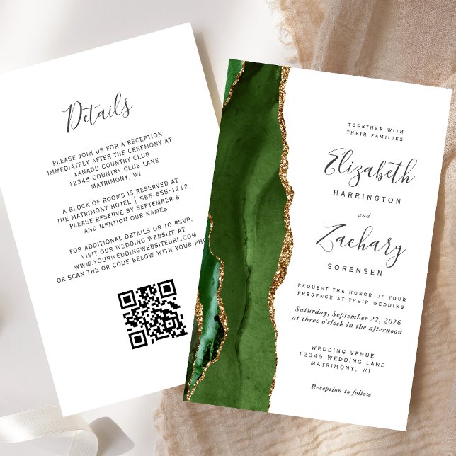 Budget Hunter Green QR Code Wedding (Criador carregado)