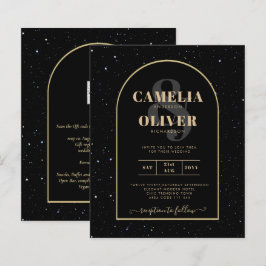 BUDGET Jet BLACK DOURADO Starry Night Convite de c