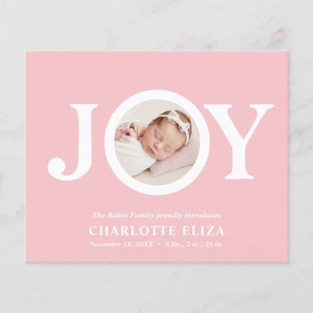 BUDGET Joy Pink CHIC Photo Baby Primeiro Natal (Frente)