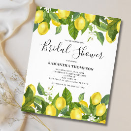 Budget Lemon Citrus Bridal Shower Invitation Flyer