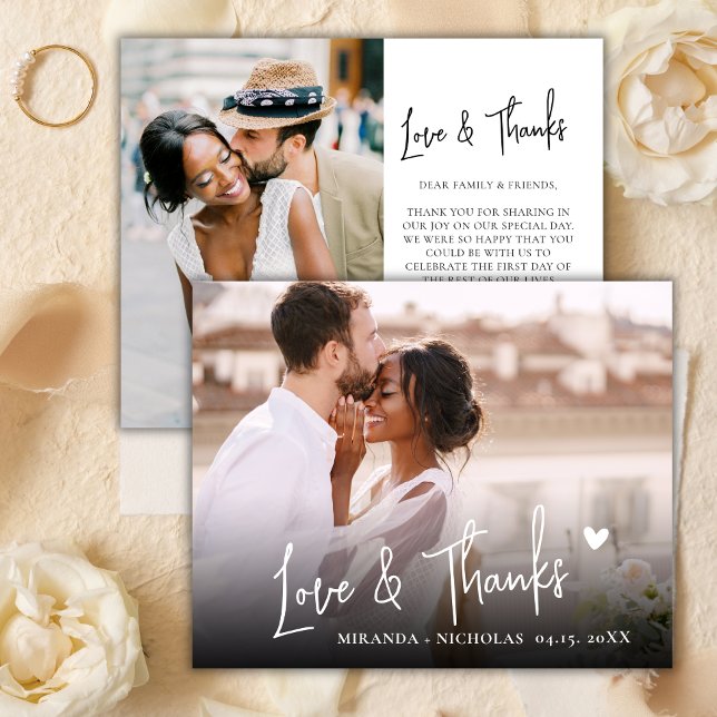 Budget LOve and Thanks 2 Photo Wedding Thank You  (Criador carregado)