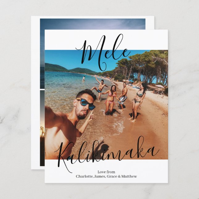 BUDGET Mele Kalikimaka Natal personalizado (Frente/Verso)