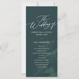 Budget Minimal and Chic Green Wedding Program
