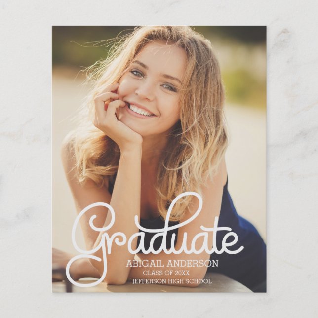 BUDGET Modern 2022 Anúncio de Graduação de Fotos (Frente)