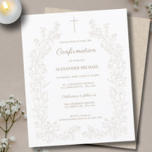 Budget Modern Floral Cross Confirmation