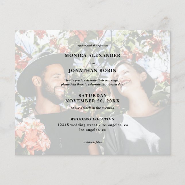 Budget Modern Photo Horizontal Wedding Flyer (Frente)