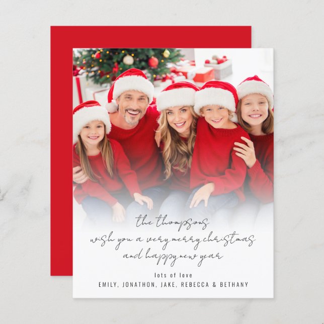 BUDGET Modern Photo Script Feliz Natal (Frente/Verso)