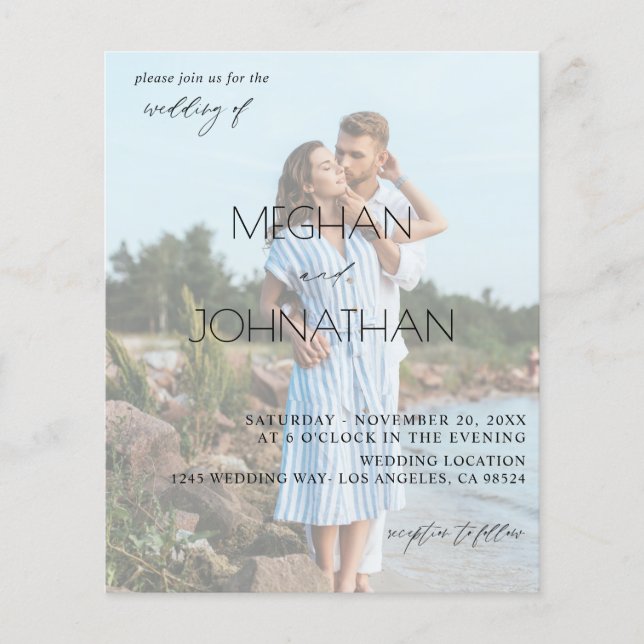 Budget Names Modern Photo 6 Wedding Flyer (Frente)
