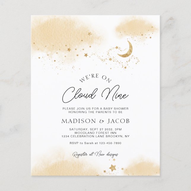 BUDGET Neutral Estamos no Chá de fraldas Nine (Frente)